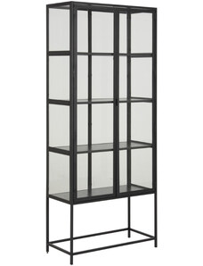 Scandi Černá kovová vitrína Darila 185,6 x 77 cm