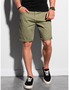 Ombre Clothing Pánské casual kraťasy Finn khaki W303 (OM-SRDS-0103)