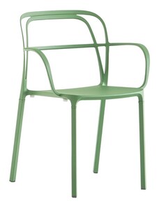 Pedrali Zelená kovová jídelní židle Intrigo 3715