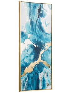 Modro zlatý abstraktní obraz Kave Home Iconic 120 x 50 cm