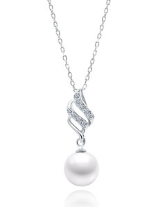 SYLVIENE Stříbrný náhrdelník LEA s perlou