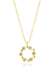 OLIVIE Stříbrný náhrdelník KRUH GOLD 5203