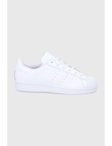 Sneakers boty adidas Originals Superstar bílá barva, na plochém podpatku, FV3285