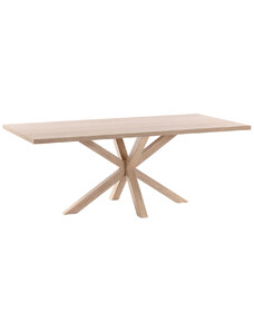 Dubový jídelní stůl Kave Home Argo 160 x 100 cm s přírodní kovovou podnoží