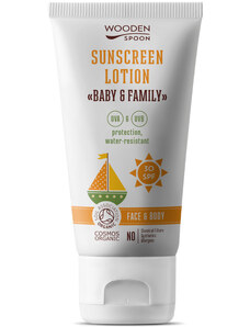 WoodenSpoon opalovací tělové mléko v tubě Baby & Family SPF30 150 ml