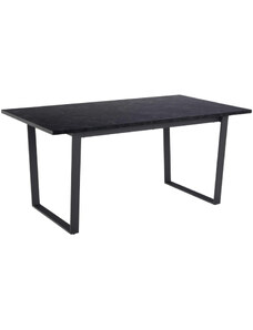Scandi Černý dřevěný jídelní stůl Astor 160 x 90 cm imitace mramoru