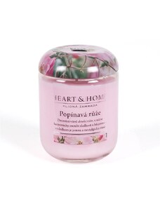 Ellemare Big ROSE CANDLE in glass HEART&HOME 310g