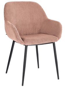 Růžová manšestrová jídelní židle Kave Home Konna