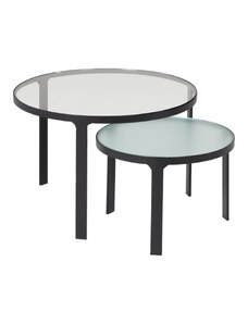 Set dvou skleněných konferenčních stolků Kave Home Oni 70/50 cm