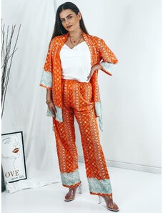 Webmoda Dámský oranžový komplet kimono + kalhoty