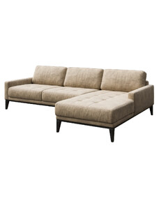 Béžová látková rohová pohovka MESONICA Musso Tufted, pravá, 248 cm