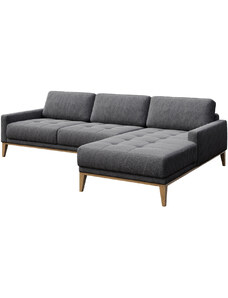 Tmavě šedá látková rohová pohovka MESONICA Musso Tufted I, pravá, 248 cm