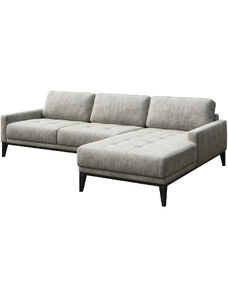 Šedá koženková rohová pohovka MESONICA Musso Tufted, pravá, 248 cm