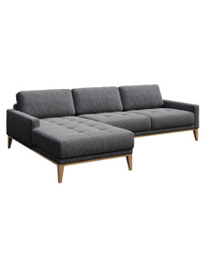 Tmavě šedá látková rohová pohovka MESONICA Musso Tufted I, levá, 248 cm