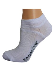 Kotníkové tenké ponožky nanosilver bílé