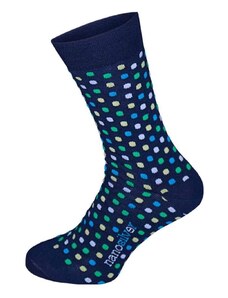 nanosilver Společenské ponožky modré s barevnými puntíky