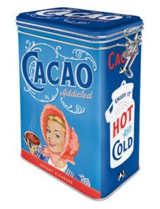 NOSTALGIC-ART Retro Dóza plechová s klipem Cacao 1,3 l