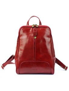 Borse in Pelle Luxusní dámský kožený batoh Florence - červený
