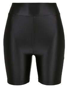URBAN CLASSICS Ladies Highwaist Shiny Metallic Cycle Shorts - black