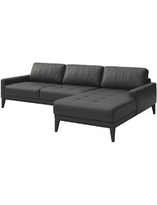 Tmavě šedá kožená rohová pohovka MESONICA Musso Tufted, pravá, 248 cm