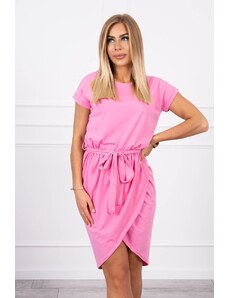 Kesi Zavazované šaty s psaníčkovým spodkem růžové
