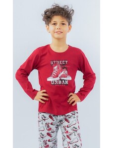 Vienetta Kids Dětské pyžamo dlouhé Tenisky - vínová