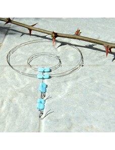 GeorGina Dámské šperkové sety michaela, náhrdelník, náramek a náušnice s křišťálovými světle modrými korálky