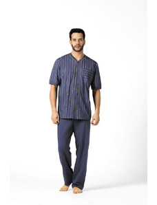 Wadima Pánské pyžamo s krátkým rukávem a dlouhými nohavicemi, 20499 416, modrá