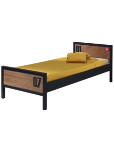 Hnědo černá borovicová dětská postel Vipack Alex 90 x 200 cm
