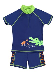 PLAYSHOES UV ochrana 'Krokodil' modrá / svítivě zelená / oranžová / bílá