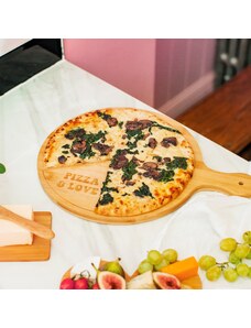 Sass & Belle Bambusové prkénko na pizzu s nápisem Pizza Love