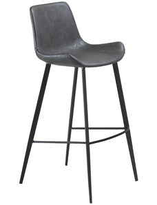 ​​​​​Dan-Form Tmavě šedá koženková barová židle DAN-FORM Hype 75 cm
