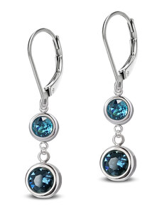 Jewellis ČR Jewellis ocelový náhrdelník Duo Chaton s krystaly Swarovski - Indicolite/Montana