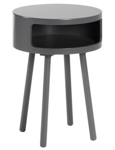 Šedý lakovaný odkládací stolek Kave Home Kurb 40 cm