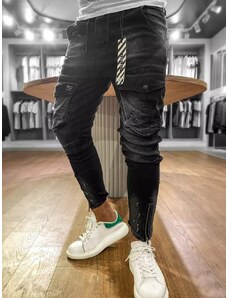 Buďchlap Moderní kapsáčové černé džíny