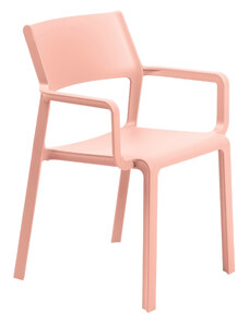 Nardi Lososově růžová plastová zahradní židle Trill s područkami