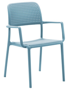 Nardi Světle modrá plastová zahradní židle Bora s područkami
