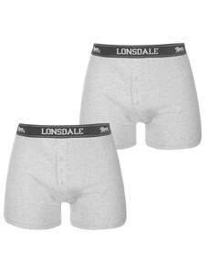 Lonsdale 2 Pack Boxers Mens Grey