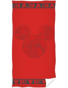 Carbotex Plážová osuška Mickey Mouse - Disney - červená - 100% bavlna, froté s gramáží 300g/m2 - 70 x 140 cm