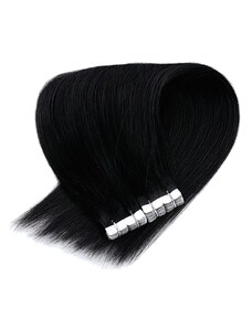 Vlasové PU pásky MINI tape in na prodlužování vlasů 60cm 01 - černá jako uhel