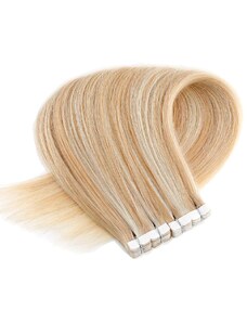 Vlasové PU pásky MINI tape in na prodlužování vlasů 50cm 18/613 - nejsvětlejší hnědá / nejsvětlejší blond
