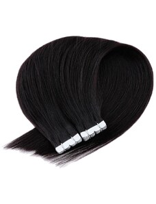 Vlasové PU pásky MINI tape in na prodlužování vlasů 50cm 1B - přírodně černá