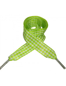 Módní tkaničky - zelené kárované kaze001