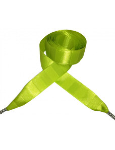 Módní tkaničky - saténové zelené s pruhy prze001