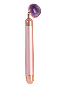Palsar 7 Elektrické masážítko na obličej s minerálem (Jade Roller Massager Electric Pink Handle and Amethyst Jade)