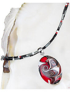 Lampglas Magický náhrdelník Mayan Love s perlou Lampglas NP37