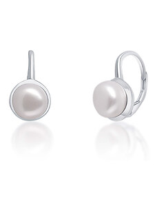 JwL Luxury Pearls Něžné stříbrné náušnice s pravými bílými perlami JL0675