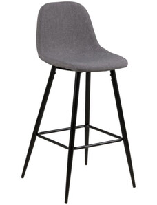 Scandi Světle šedá látková barová židle Wanda 65 cm
