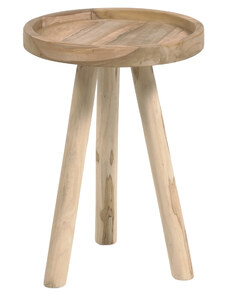 Teakový kulatý odkládací stolek Kave Home Glenda 35 cm