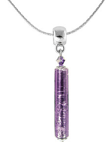 Dámsky Náhrdelník Purple Passion s ryzím stříbrem v perle Lampglas